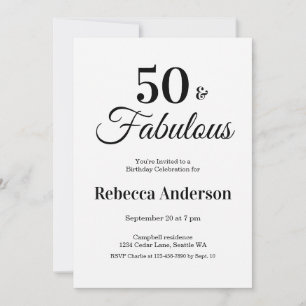 Fifty and Fabulous 50th Birthday Party Invitation