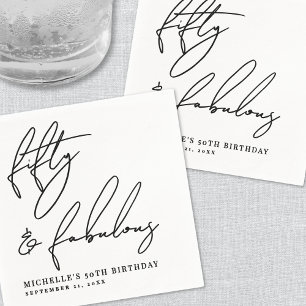Fifty And Fabulous 50th Birthday Party Napkin