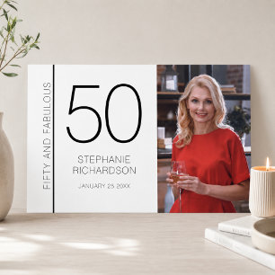 Fifty and Fabulous 50th Birthday Photo Poster