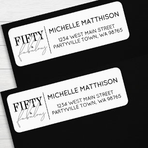 Fifty And Fabulous 50th Birthday Return Address
