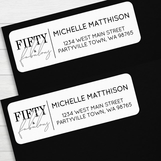 Fifty And Fabulous 50th Birthday Return Address (Fifty And Fabulous 50th Birthday Return Address label )