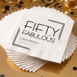 Fifty and Fabulous 50th Deco Birthday Party Napkin