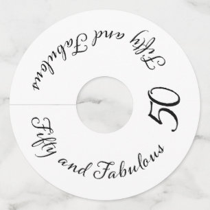 Fifty and Fabulous 50th Milestone Birthday Wine Glass Tag