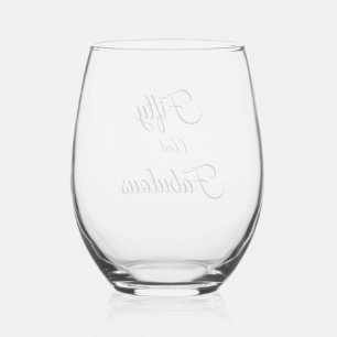 Fifty and Fabulous Birthday Celebration Custom Stemless Wine Glass