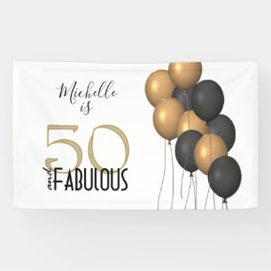 Fifty and Fabulous Birthday Party Banner