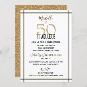 Fifty and Fabulous Birthday Party Invitation