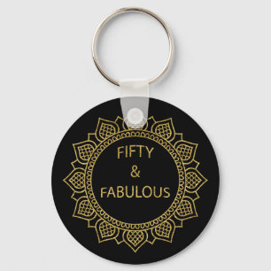 Fifty and Fabulous Birthday Party Key Ring