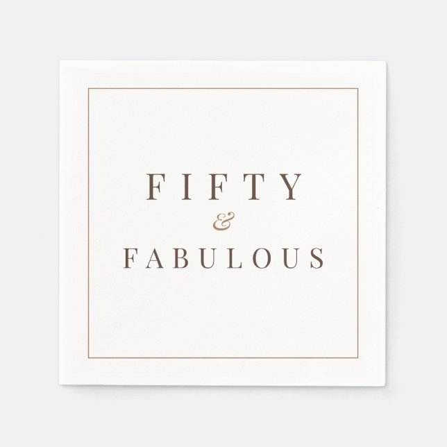 Fifty and Fabulous Birthday Party Napkin (Front)