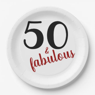 Fifty and Fabulous Birthday Party Paper Plate