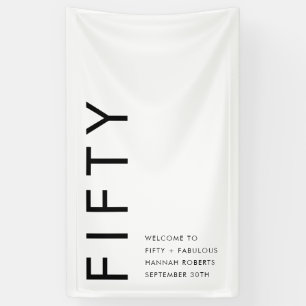 Fifty and Fabulous Bold 50th Birthday Party Banner