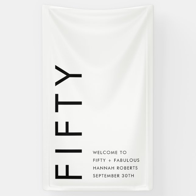 Fifty and Fabulous Bold 50th Birthday Party Banner (Vertical)