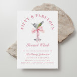 Fifty and Fabulous Bow & Martini 50th Birthday Invitation<br><div class="desc">Fifty and Fabulous Bow & Martini 50th Birthday Invitation</div>