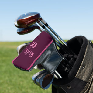 Fifty and Fabulous Burgundy Birthday Golf Head Cover