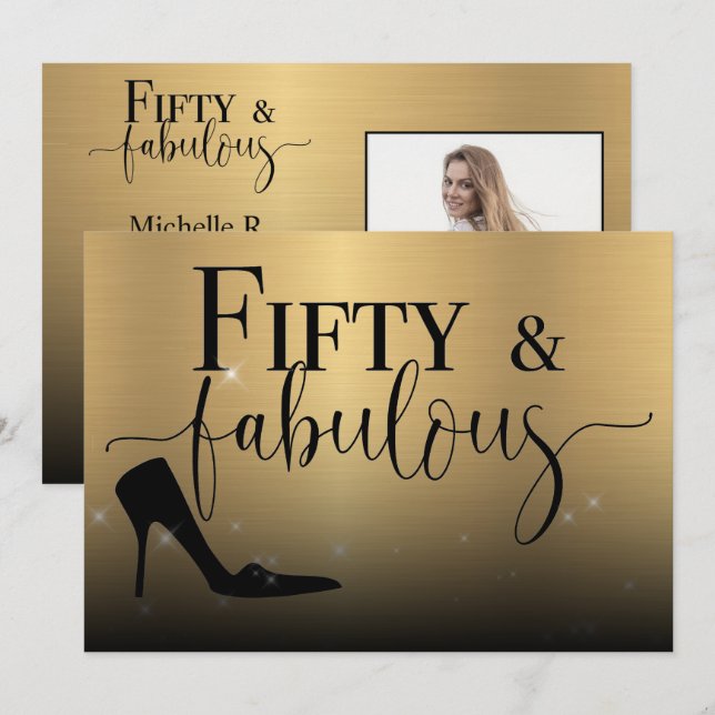 Fifty and Fabulous Dance Party Invitation (Front/Back)