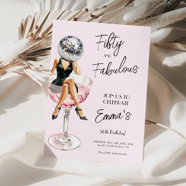Fifty and Fabulous Disco Birthday Custom Invite (Creator Uploaded)
