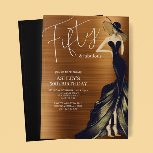 Fifty and Fabulous Dress 50th Birthday Invitation