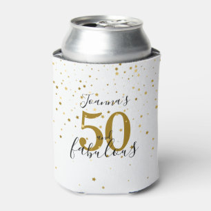 Fifty and Fabulous Elegant Script Can Cooler