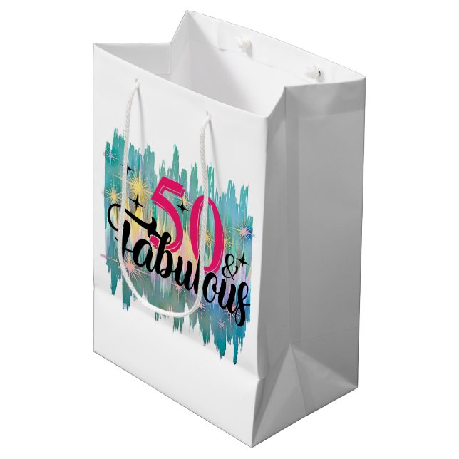 Fifty And Fabulous Gift Bag (Front Angled)