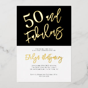 Fifty and Fabulous Gold Black 50th Birthday Party