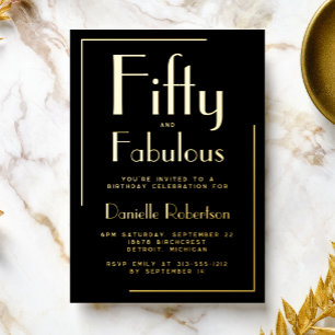 Fifty and Fabulous Gold Foil 50th Birthday Party