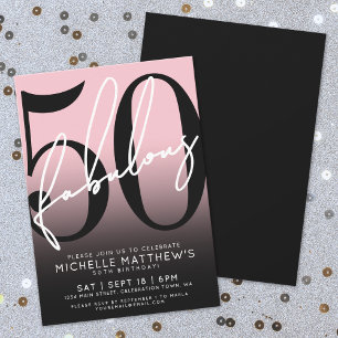 Fifty And Fabulous Modern 50th Birthday Party Invitation