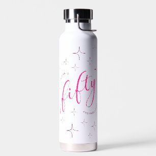 Fifty and Fabulous Modern 50th Birthday Water Bottle