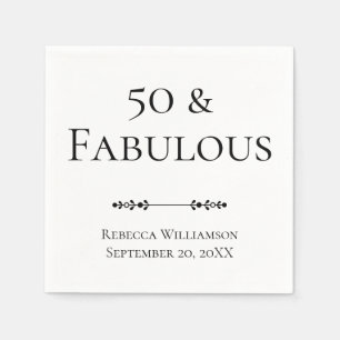Fifty and Fabulous Name Date 50th Birthday Party N Napkin