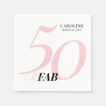 Fifty and Fabulous Name Date Birthday Invitation