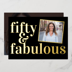 Fifty and Fabulous Photo 50th Birthday Gold
