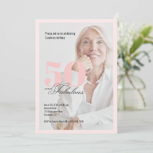 Fifty and Fabulous Photo 50th Birthday Invitation