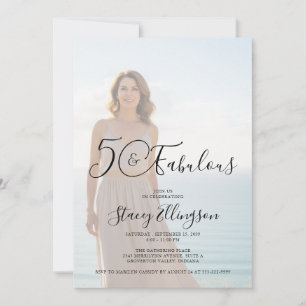 Fifty and Fabulous Photo 50th Birthday Party Invitation
