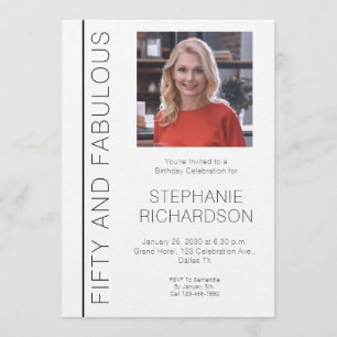 Fifty and Fabulous Photo 50th Birthday Party Invitation