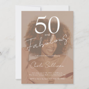 Fifty and Fabulous Photo 50th Birthday Party Invitation