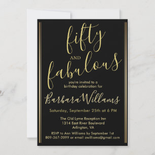 *Fifty and Fabulous Photo 50th Birthday Party  Invitation
