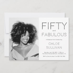 Fifty and Fabulous Photo 50th Birthday Party Invitation