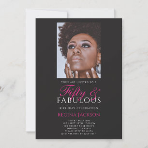 Fifty and Fabulous Photo 50th Birthday Party Invitation