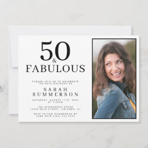 Fifty and Fabulous Photo 50th Birthday Party Invitation