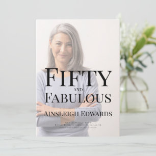 Fifty and Fabulous Photo 50th Birthday Party Invitation