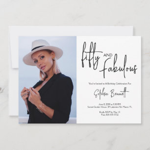 Fifty and Fabulous Photo 50th Birthday Party Invitation