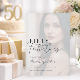 Fifty and Fabulous Photo 50th Birthday Party Invitation