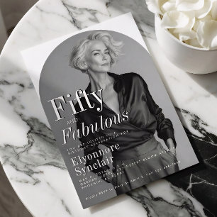 Fifty and Fabulous Photo 50th Birthday Party Invitation