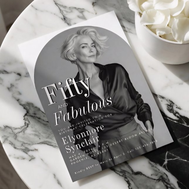 Fifty and Fabulous Photo 50th Birthday Party Invitation (Creator Uploaded)