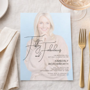 Fifty and Fabulous Photo 50th Birthday Party Invitation