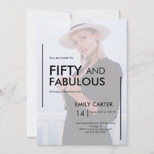 Fifty and Fabulous Photo 50th Birthday Party Invitation
