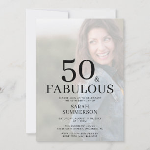 Fifty and Fabulous Photo 50th Birthday Party Invitation