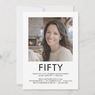 Fifty and Fabulous Photo 50th Birthday Party Invitation