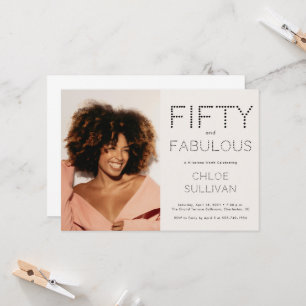Fifty and Fabulous Photo 50th Birthday Party Invitation