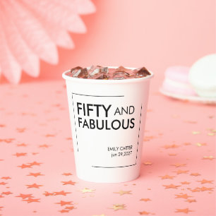 Fifty and Fabulous Photo 50th Birthday Party Paper Cups