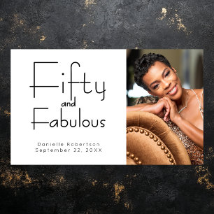 Fifty and Fabulous Photo 50th Birthday Party Poster