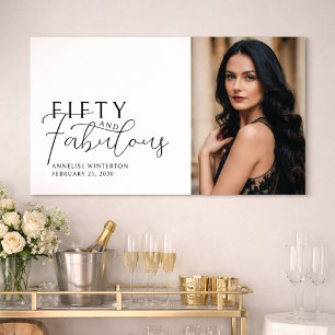 Fifty and Fabulous Photo 50th Birthday Party Poster